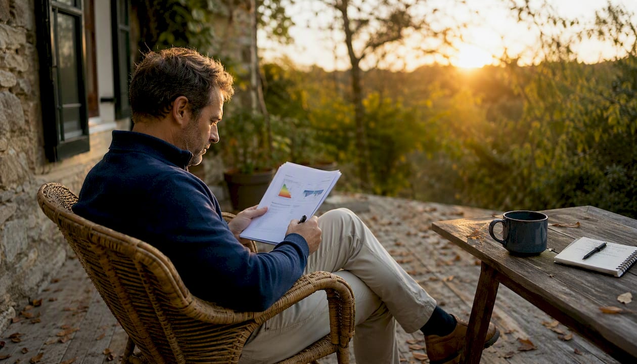 Un homme en train de consulter un bilan énergétique