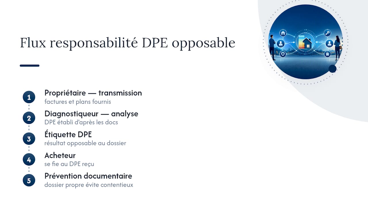 Schéma du flux des données et des responsabilités du DPE