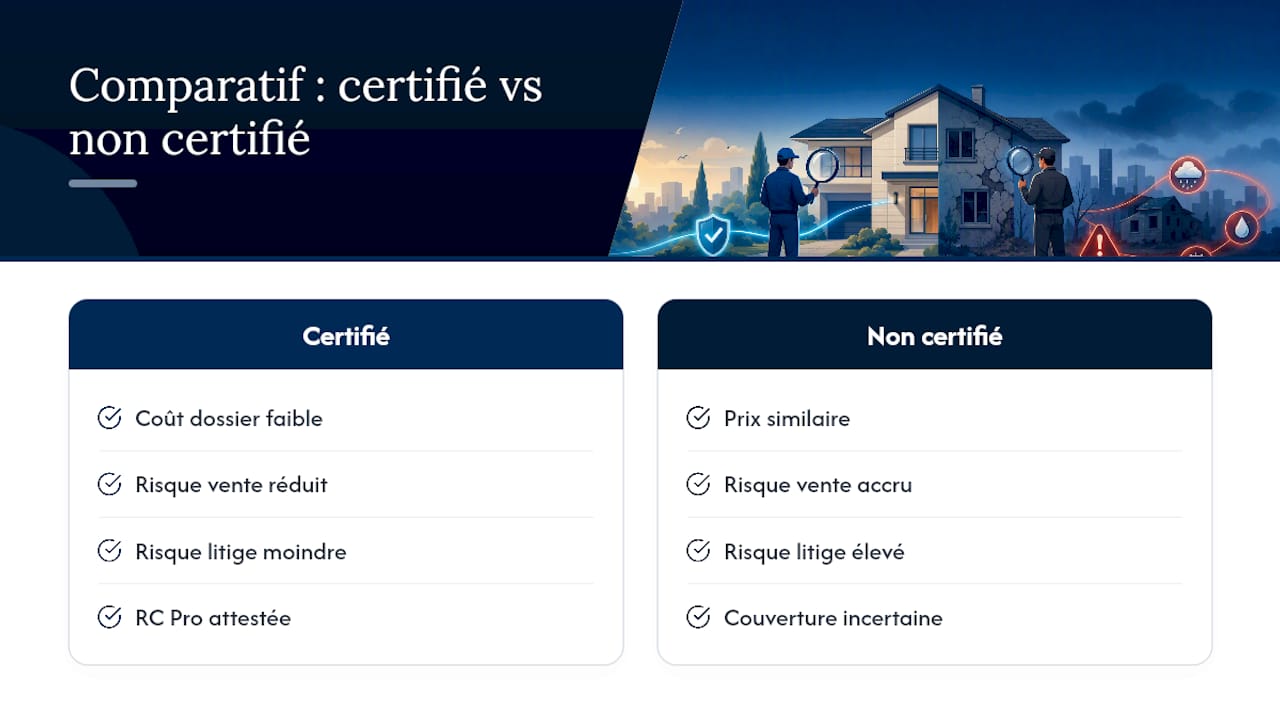 Comparaison des coûts et des risques entre diagnostiqueurs certifiés et non certifiés