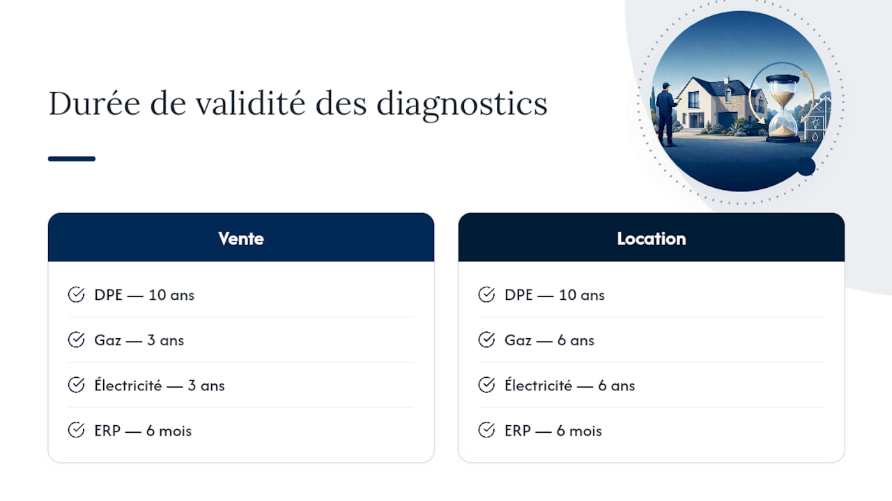 Durée de validité des différents diagnostics