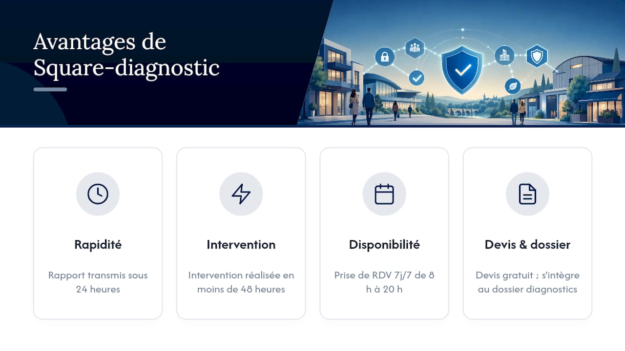 Un ERP fiable, un rendez-vous simple : la solution Square-diagnostic pour les Yvelines — overview diagram