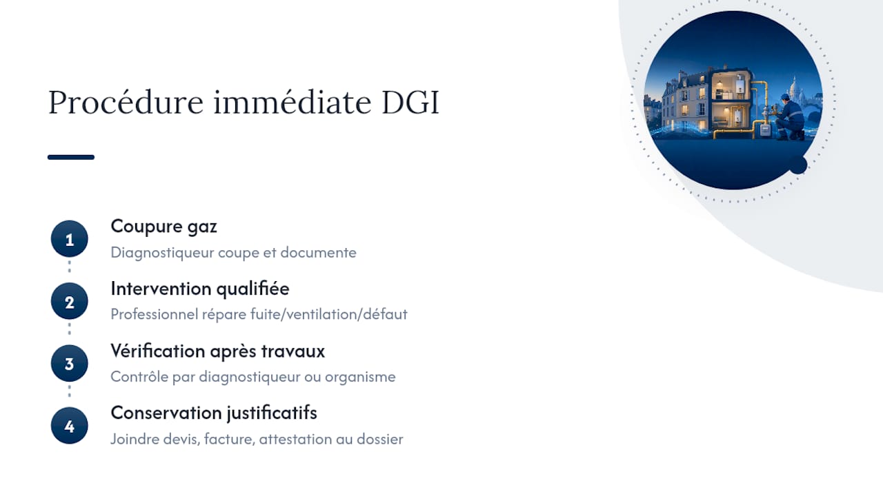 Procédures à suivre en cas d'anomalie gaz DGI