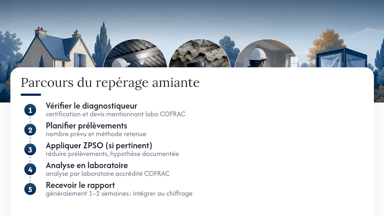 Étapes du repérage de l'amiante avant travaux