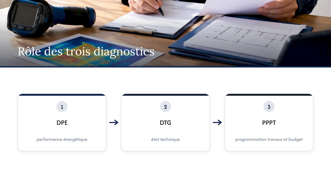 Comparaison des rôles du DPE, DTG et PPPT