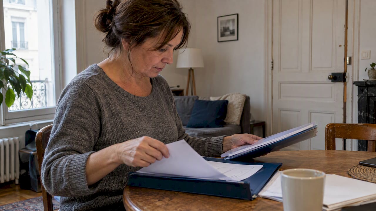 Propriétaire examinant un dossier amiante